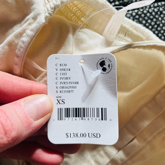 Free People Cheyenne Denim Mini Dress in Ivory NWT - Picture 16 of 16